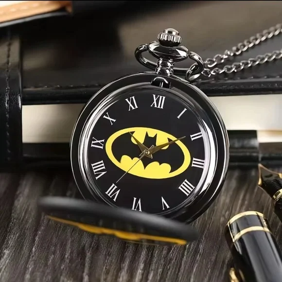 DC Comics Black and Yellow Batman Pocket Watch - Picture 3 of 5